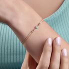 14K Äkta Guld Öga Armband Dam – Skyddsarmband med Blått Öga - Noxlookjewelry
