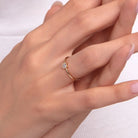 14K Äkta Guld Ring Dam med Fyrkantig Sten – Elegant Minimalistisk Solitärring - Noxlookjewelry