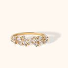 14K Äkta Guld Ring Dam med Marquise Stenar – Elegant Statement Guldring för Dam - Noxlookjewelry