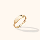 14K Äkta Guld Signetring Dam – Elegant Minimalistisk Guldring - Noxlookjewelry