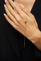 14K Äkta Guld Snöflinga Armband Dam – Tunt Guldarmband med Stendetaljer - Noxlookjewelry