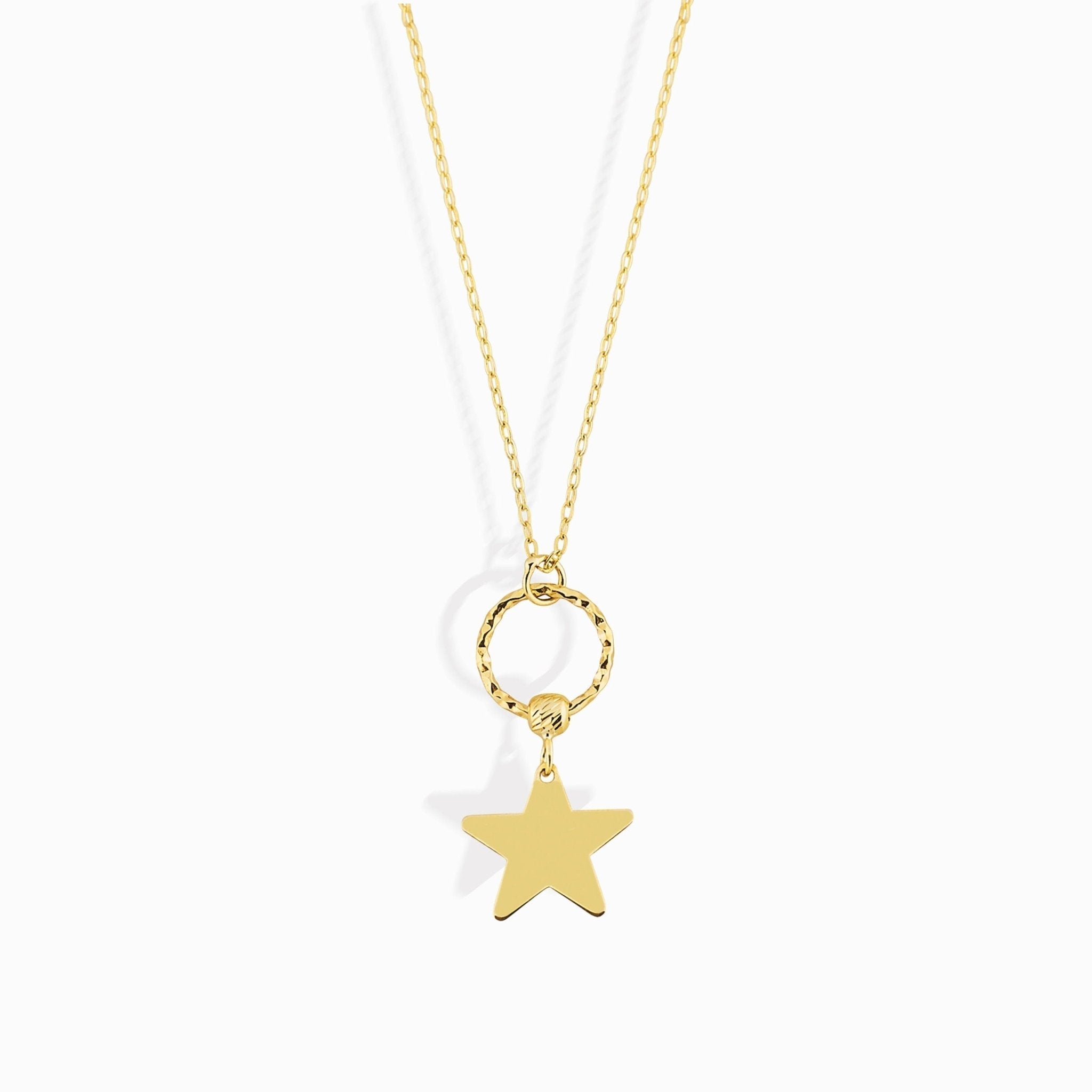 14K Äkta Guld Stjärnhalsband Dam – Elegant Halsband med Stjärna i 585 Guld - Noxlookjewelry