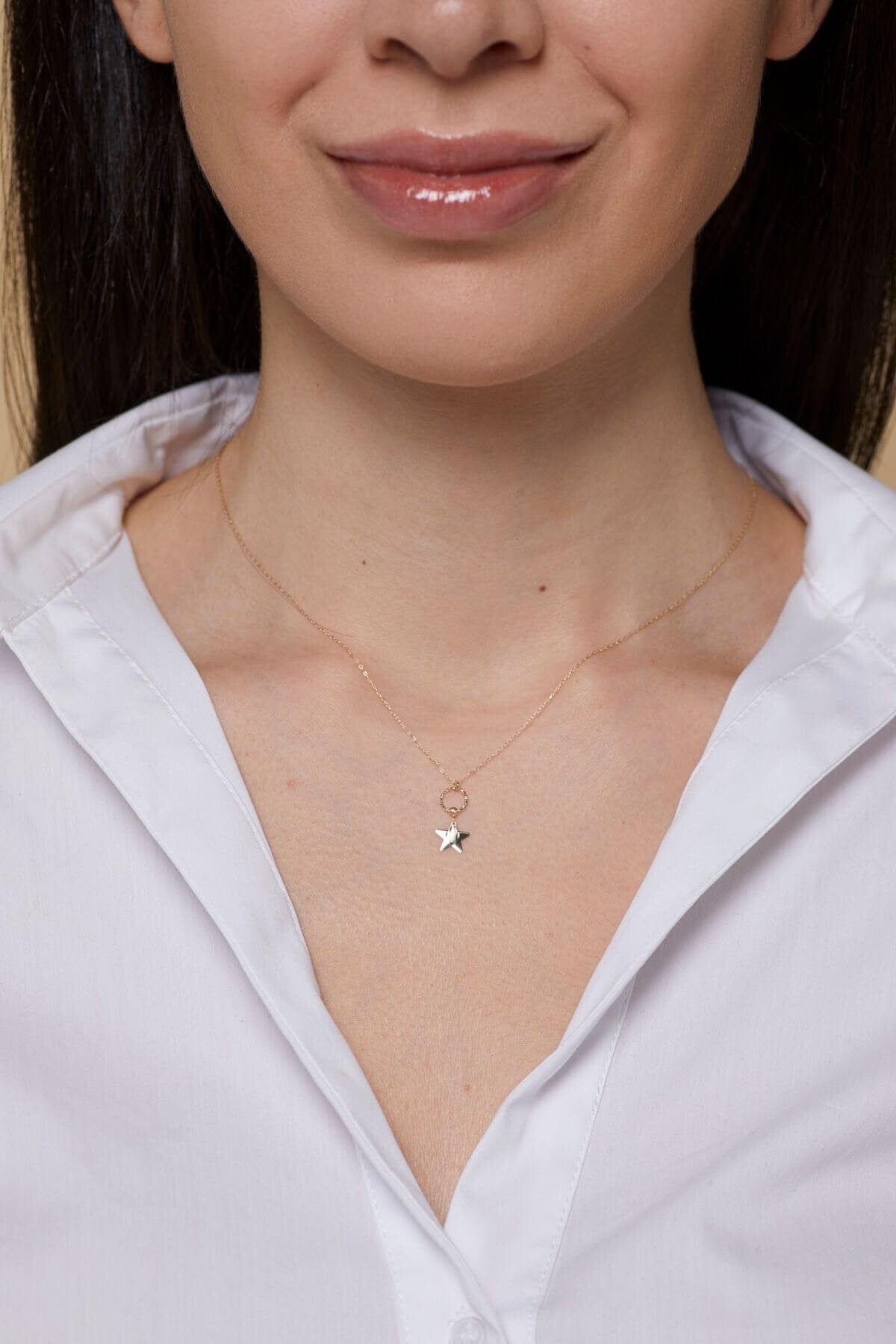 14K Äkta Guld Stjärnhalsband Dam – Elegant Halsband med Stjärna i 585 Guld - Noxlookjewelry