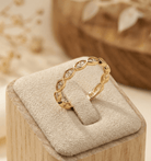 14K Guld Alliansring för Dam – Elegant Ring med Stenar i Marquise Design - Noxlookjewelry