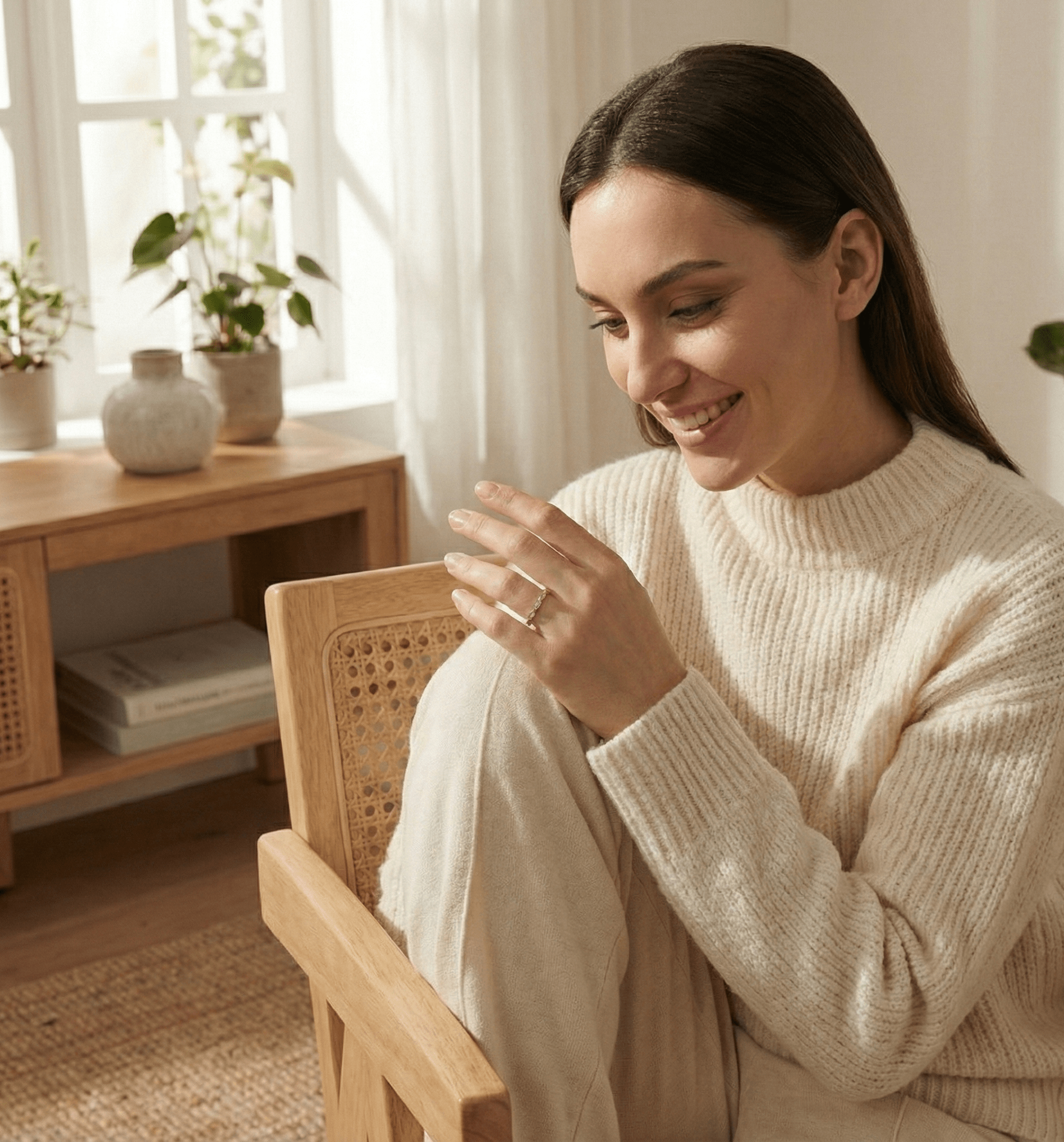 14K Guld Alliansring för Dam – Elegant Ring med Stenar i Marquise Design - Noxlookjewelry