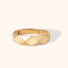 14K Guld Facetterad Ring Dam – Modern Guldring - Noxlookjewelry