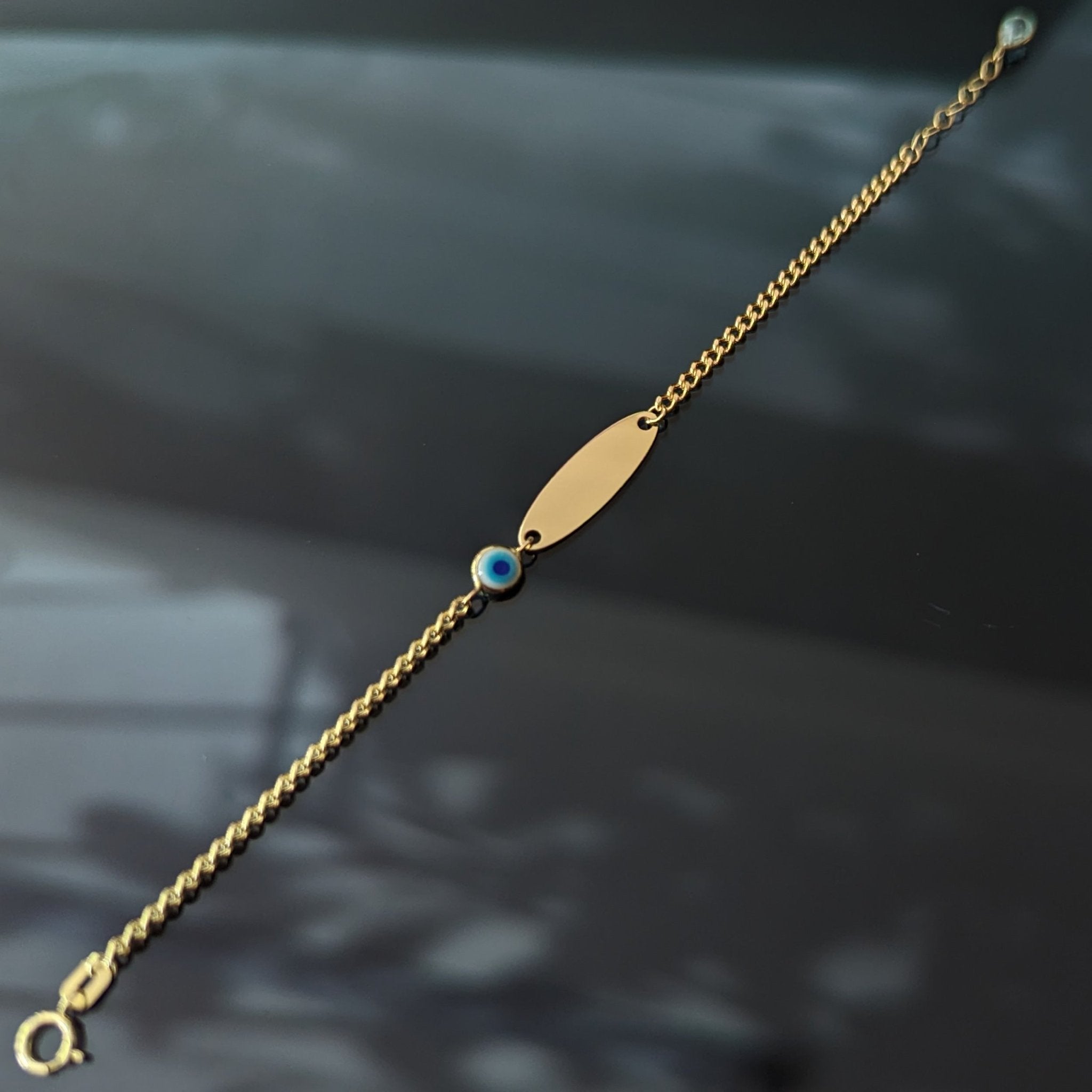 14K Guld Gravyrarmband för Barn | Personlig Dopgåva Köp - Noxlookjewelry