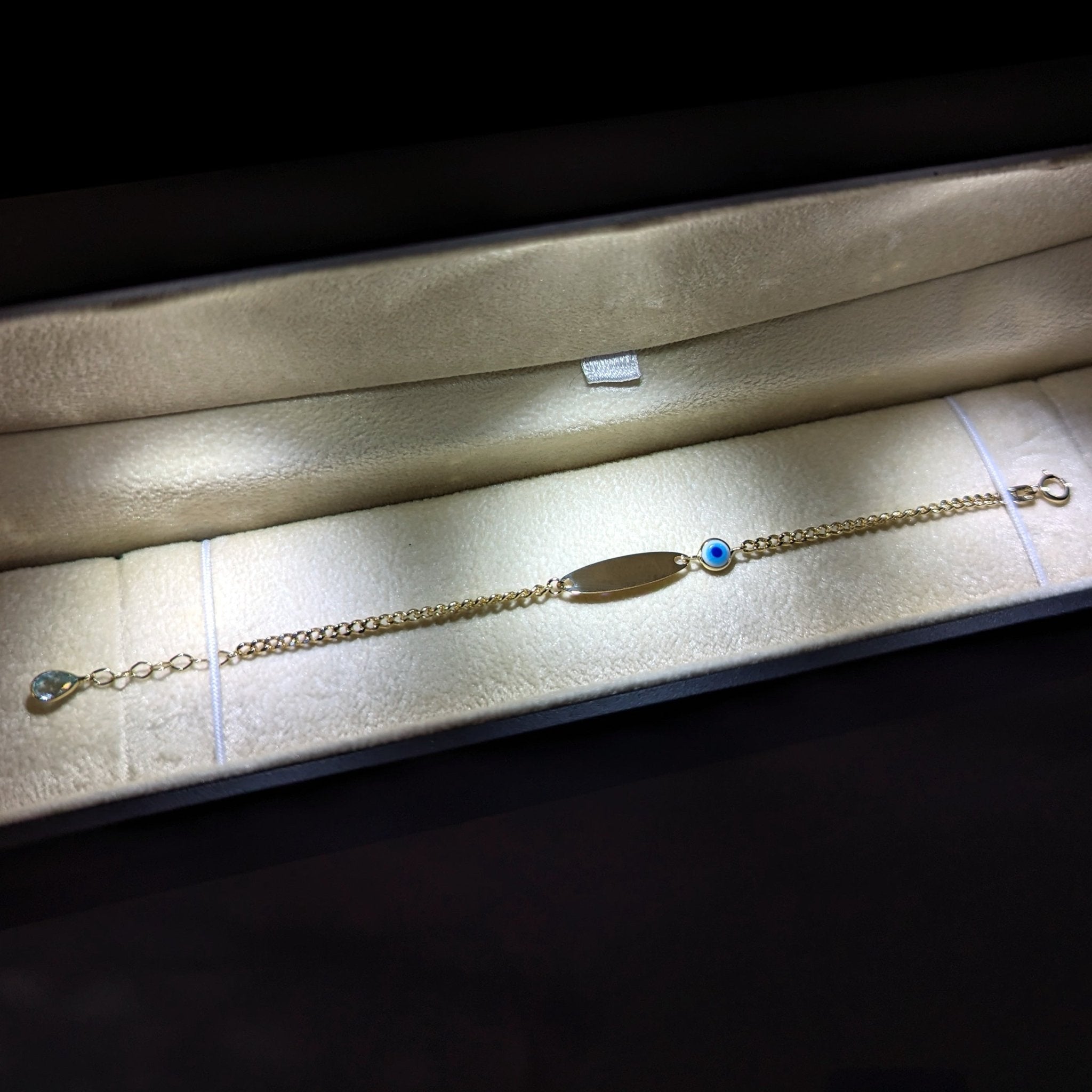 14K Guld Gravyrarmband för Barn | Personlig Dopgåva Köp - Noxlookjewelry