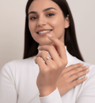 14K Guld Halo Ring med Baguette Stenar – Elegant Tunn Rope Band Ring - Noxlookjewelry