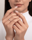 14K Guld Halo Ring med Baguette Stenar – Elegant Tunn Rope Band Ring - Noxlookjewelry