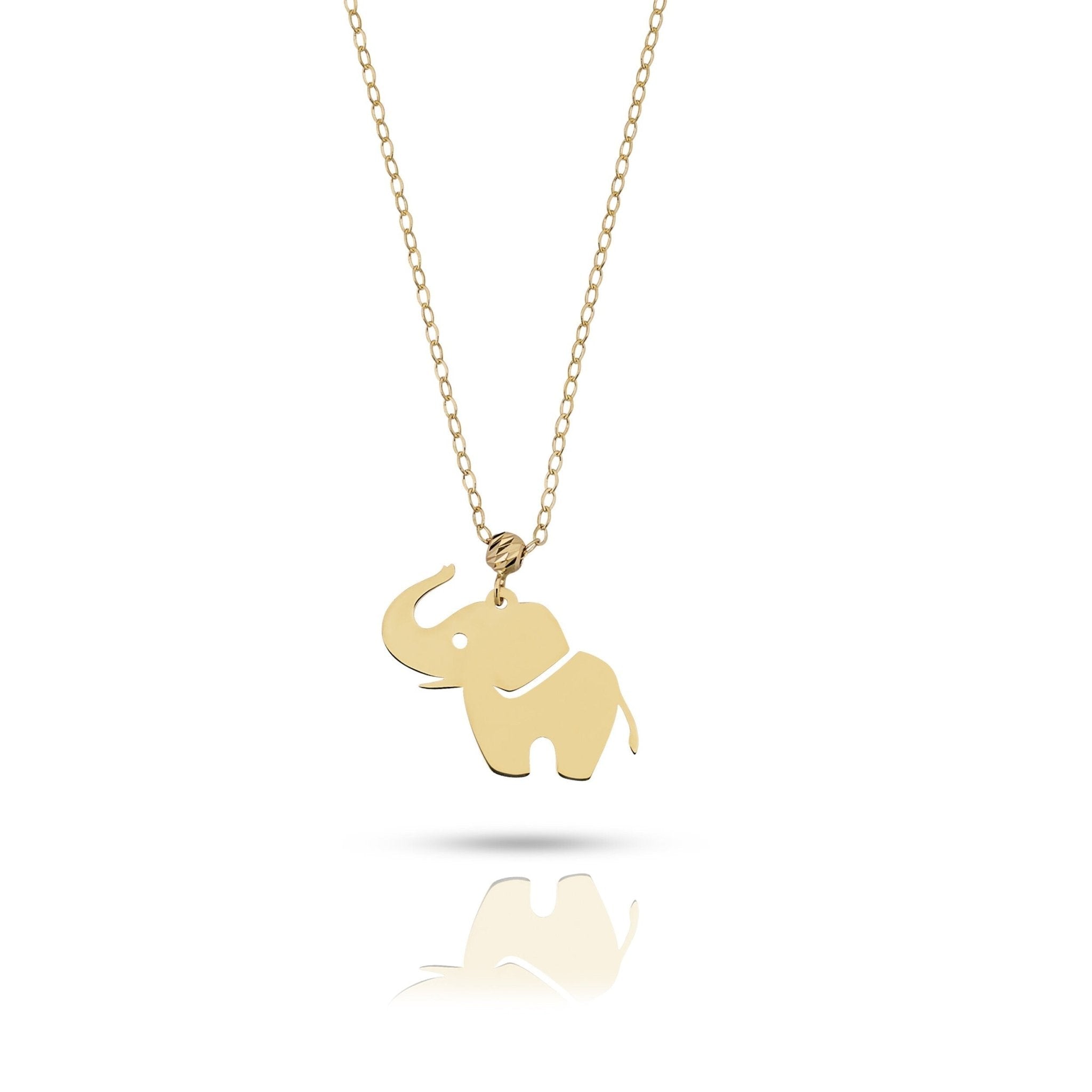 14K Guld Halsband med Minimalistisk Elefant Berlock - Lyckobringande Symbolisk Gåva - Noxlookjewelry