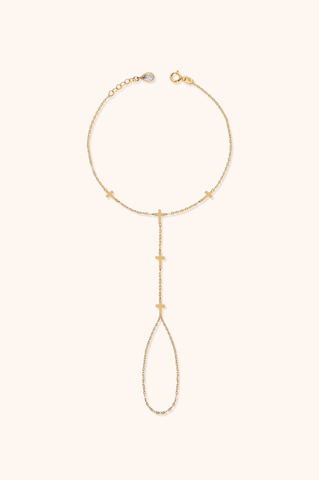 14K Guld Handkedja Dam Med Korsdetaljer Och Elegant Minimalistisk Design - Noxlookjewelry