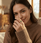 14K Guld Öppen Ring med Grön Sten för Dam – Elegant Designring i Minimalistisk Stil - Noxlookjewelry