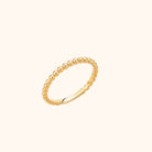 14K Guld Pärlad Ring Dam – Elegant Minimalistisk Stapelbar Guldring - Noxlookjewelry