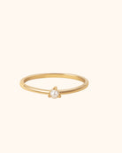 14K Guld Pärlring för Dam – Tunn Elegant Guldring med En Pärla - Noxlookjewelry