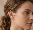 14K Guld Piercing Med Blå Marquise Clusterdesign I Elegant Bladstil - Noxlookjewelry