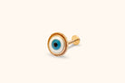 14K Guld Piercing Med Evil Eye Motiv Och Elegant Rund Design - Noxlookjewelry