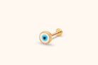 14K Guld Piercing Med Evil Eye Motiv Och Elegant Rund Minimalistisk Design - Noxlookjewelry