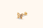 14K Guld Piercing Med Fjärilsmotiv Och Elegant Asymmetrisk Design - Noxlookjewelry