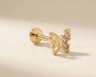 14K Guld Piercing Med Fjärilsmotiv Och Elegant Asymmetrisk Design - Noxlookjewelry