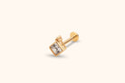 14K Guld Piercing Med Kvadratisk Sten I Geometrisk Elegant Design - Noxlookjewelry