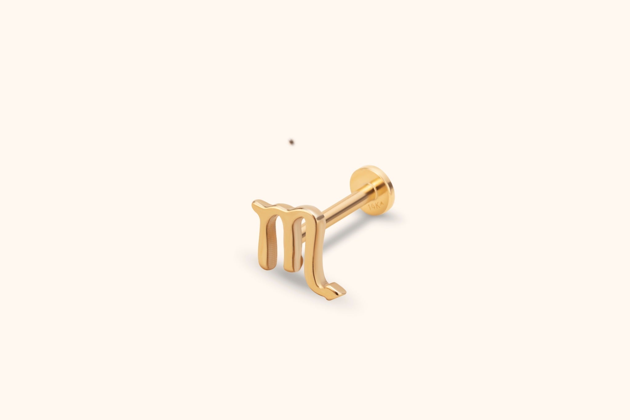 14K Guld Piercing Med Skorpionen Symbol I Stilren Zodiakdesign - Noxlookjewelry