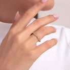 14K Guld Ring Dam med Stenar – Tvinnad Elegant Guldring - Noxlookjewelry