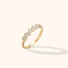 14K Guld Ring för Dam – Elegant Baguette Eternity Ring med Rektangulära Stenar - Noxlookjewelry