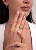 14K Guld Ring med Hjärta och Stenar för Dam – Elegant Signetring i Äkta Guld - Noxlookjewelry