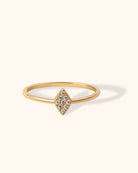 14K Guld Ring med Små Stenar för Dam – Minimalistisk Designring i Äkta Guld - Noxlookjewelry