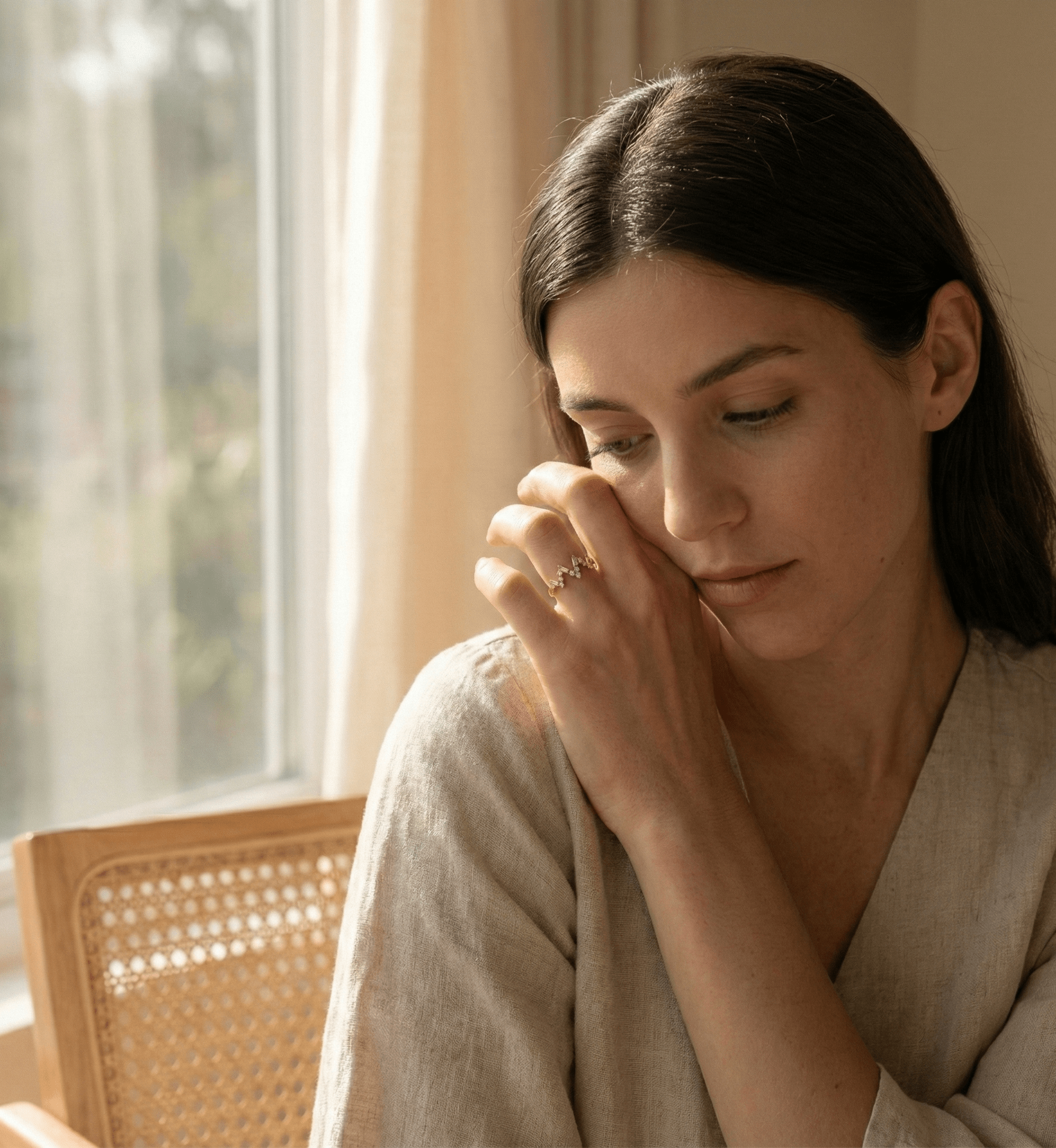 14K Guld Ring med Stenar för Dam – Elegant Tunn Designring med Vågformad Detalj - Noxlookjewelry
