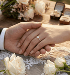 14K Guld Solitärring för Dam – Elegant Ring med Fyrkantig Mittsten - Noxlookjewelry