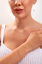 14K Guld Threader Örhängen med Lotusblomma | Köp Smycken - Noxlookjewelry