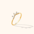 14K Guld Tiara Ring Dam – Elegant Baguette Guldring - Noxlookjewelry