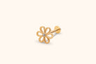 14K Guld Traguspiercing Med Öppen Blomdesign I Elegant Daisy - Stil - Noxlookjewelry