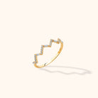 14K Guld Zigzag Baguette Ring Dam – Elegant Geometrisk Stapelbar Guldring - Noxlookjewelry