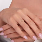 14K Guld Zigzag Baguette Ring Dam – Elegant Geometrisk Stapelbar Guldring - Noxlookjewelry