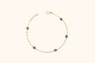 14K Guldarmband Dam Med Blå Stendetaljer Och Elegant Minimalistisk Stil - Noxlookjewelry