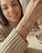 14K Guldarmband Dam Med Blommotiv Och Elegant Minimalistisk Stil - Noxlookjewelry