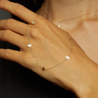 14K Guldarmband Dam Med Fåglar I Äkta Guld Minimalistiskt Armband - Noxlookjewelry