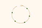 14K Guldarmband Dam Med Gröna Stendetaljer Och Elegant Minimalistisk Stil - Noxlookjewelry