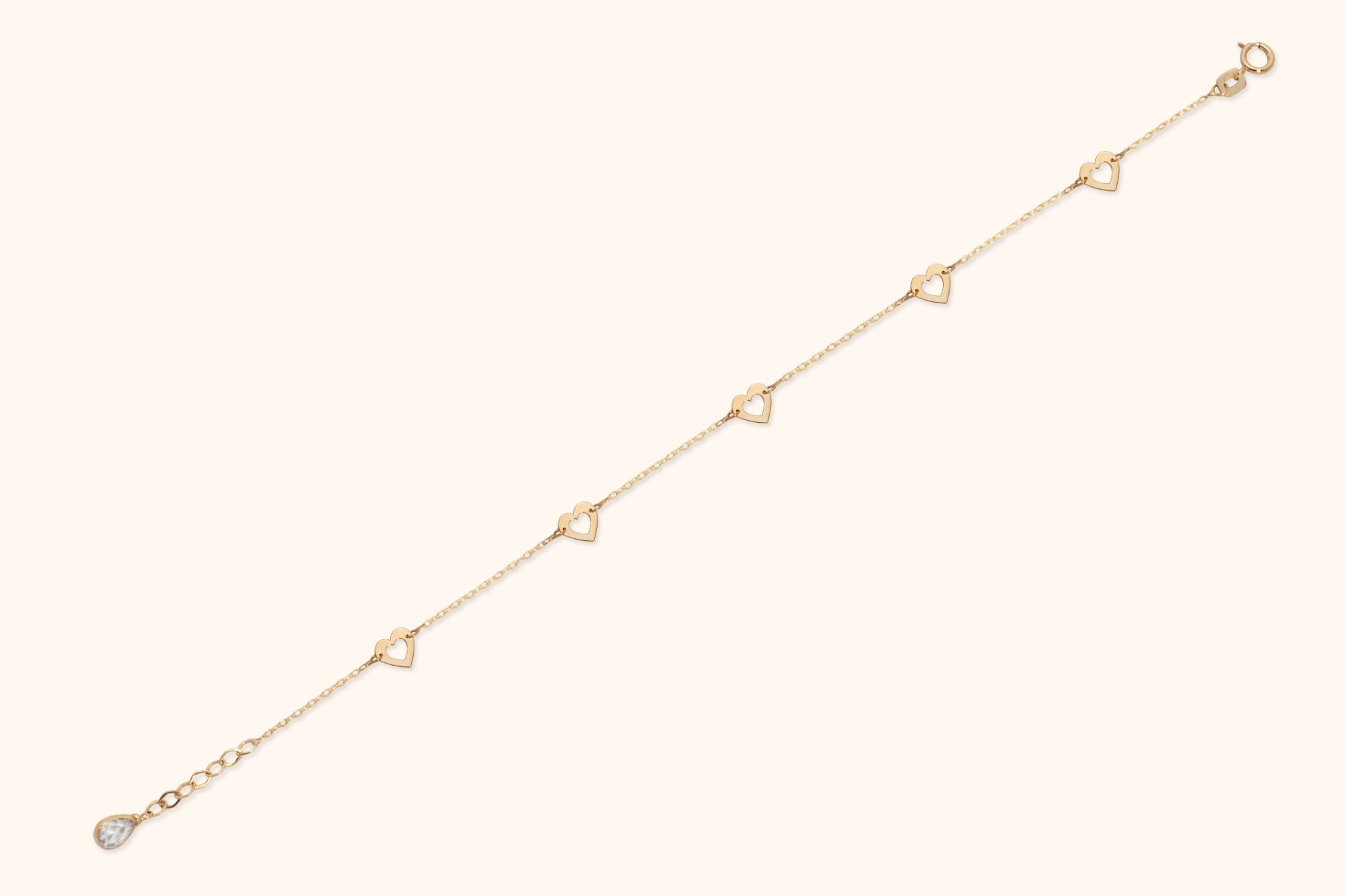 14K Guldarmband Dam Med Hjärtmotiv Och Elegant Minimalistisk Design - Noxlookjewelry
