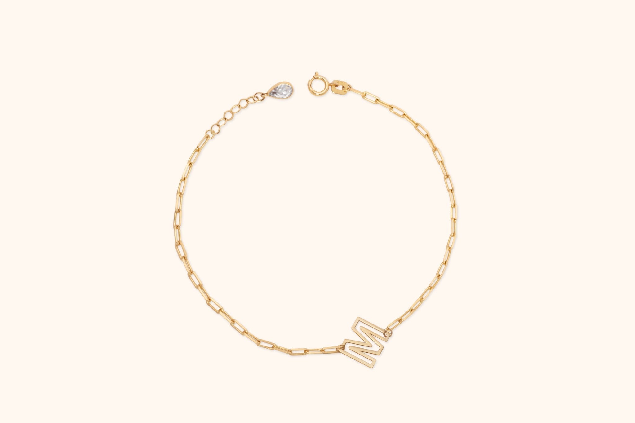 14K Guldarmband Dam Med Initial A Till Z Och Elegant Minimalistisk Design - Noxlookjewelry