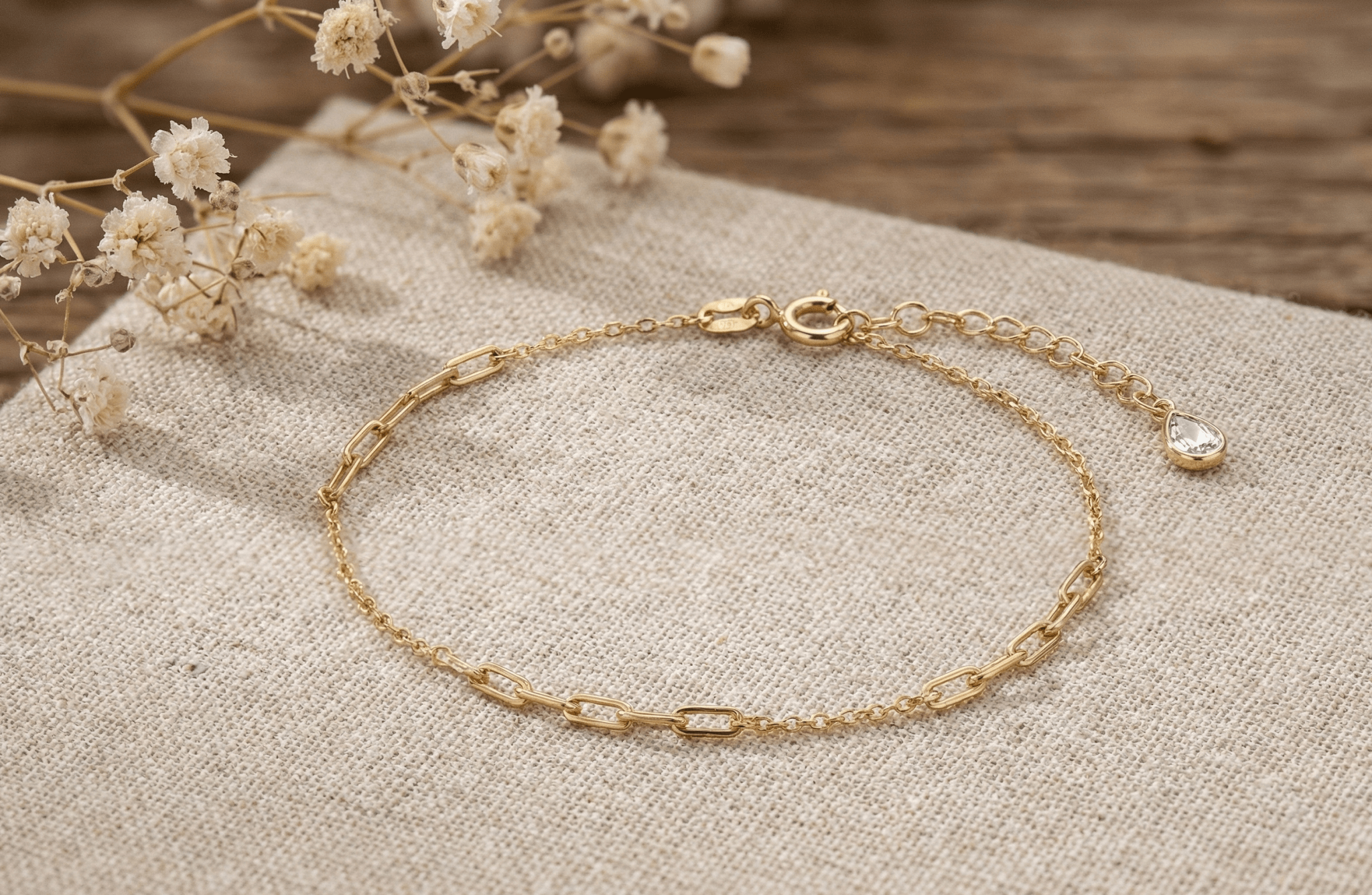 14K Guldarmband Dam Med Länkdesign Och Elegant Minimalistisk Stil - Noxlookjewelry