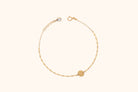 14K Guldarmband Dam Med Rund Bricka Och Elegant Minimalistisk Stil - Noxlookjewelry