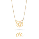 14K Guldhalsband Dam – Geometrisk Katt Halsband i Äkta Guld | Cat Lover Smycke - Noxlookjewelry