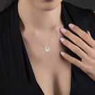 14K Guldhalsband Dam – Geometrisk Katt Halsband i Äkta Guld | Cat Lover Smycke - Noxlookjewelry