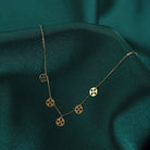 14K Guldhalsband Dam Klöver Halsband I Äkta Guld Minimalistiskt Guldhalsband Med Klöver - Noxlookjewelry