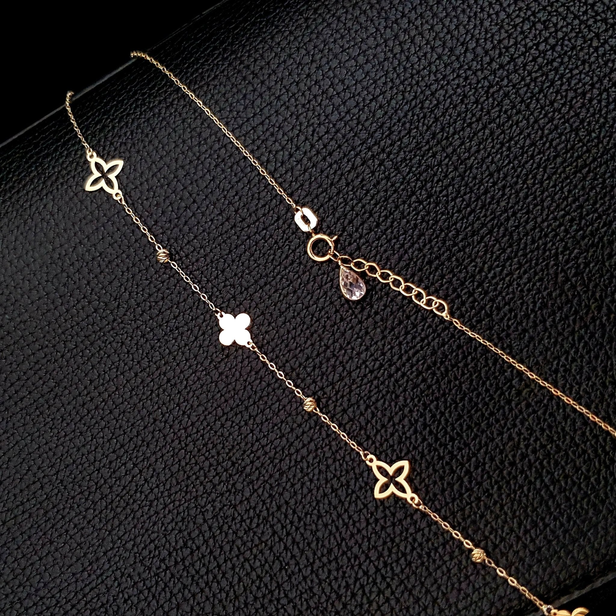 14K Guldhalsband Dam Klöver Halsband I Äkta Guld Minimalistiskt Halsband - Noxlookjewelry