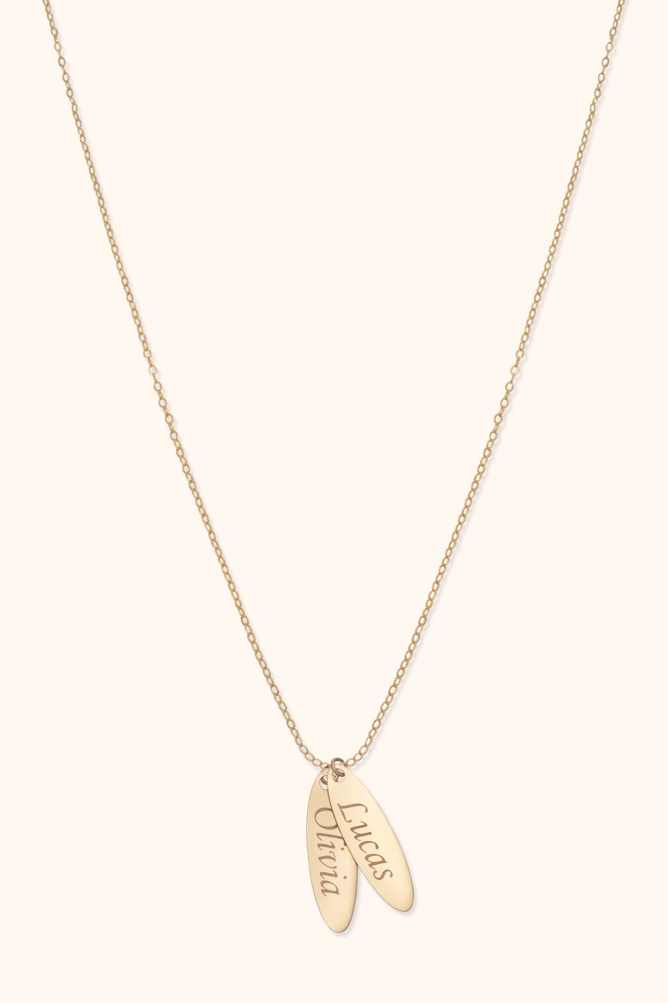 14K Guldhalsband Dam Med Anpassningsbara Namnbrickor Och Elegant Personlig Design - Noxlookjewelry